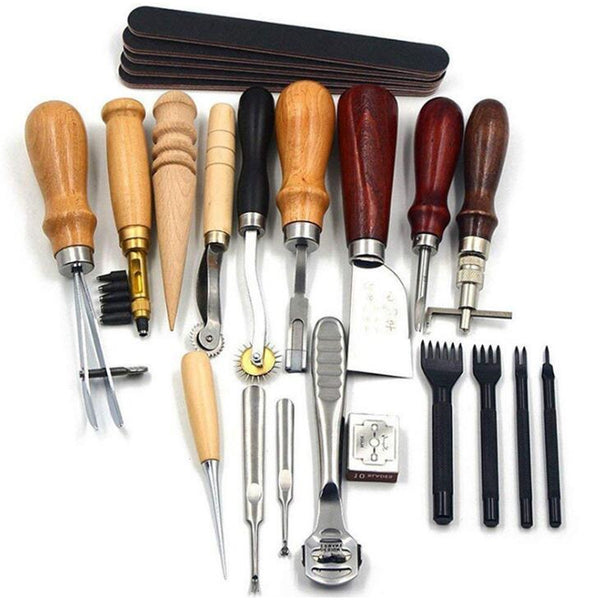 18pieces Leather Craft Set Kit, For Beginner