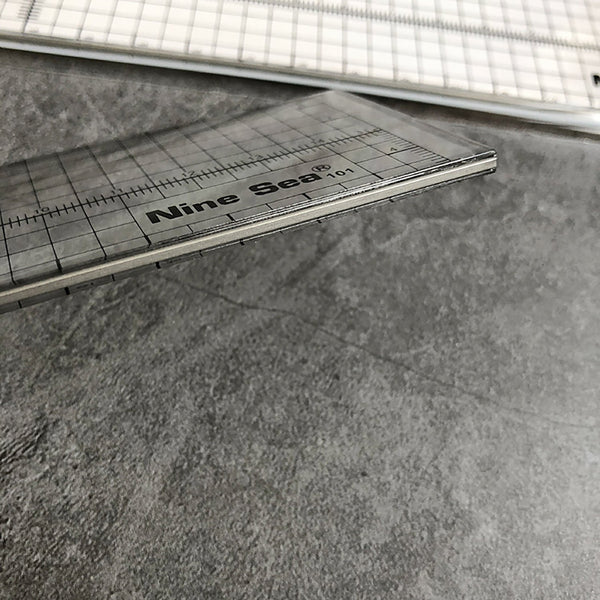 Nine Sea Square Ruler Gauge with Metal Cutting Edge