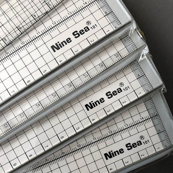 Nine Sea Square Ruler Gauge with Metal Cutting Edge