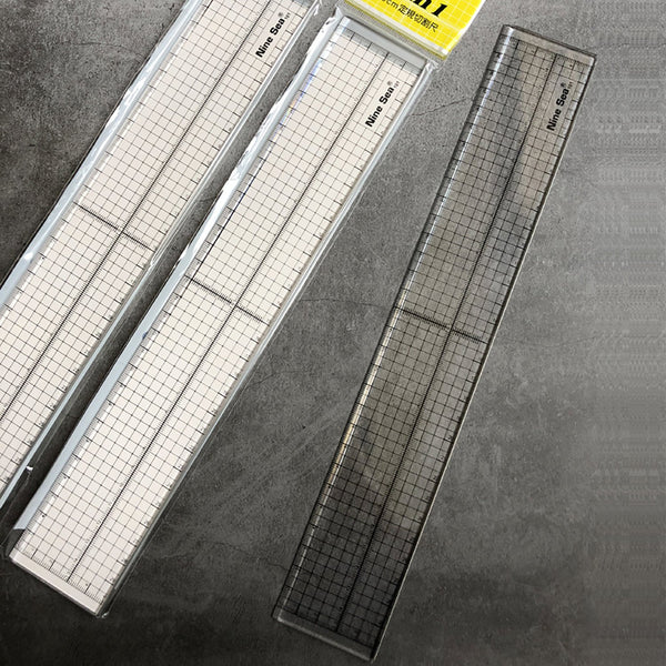Nine Sea Square Ruler Gauge with Metal Cutting Edge