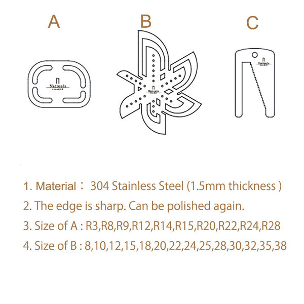 Corner/ Watchband Strap/ Belt Strap Stencil, Nattools