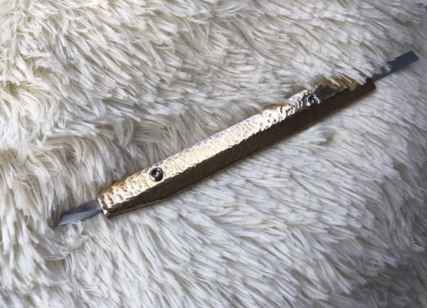 RWL34 Indispensable Brass Knife Design Knife drawer cutter curved leather tools leathercraft leathermob