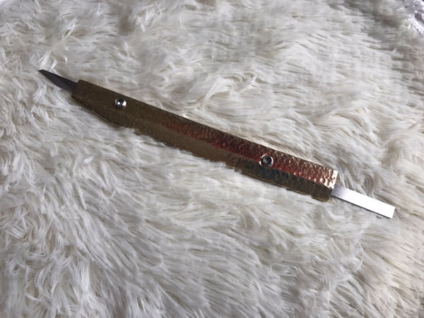 RWL34 Indispensable Brass Knife Design Knife drawer cutter curved leather tools leathercraft leathermob