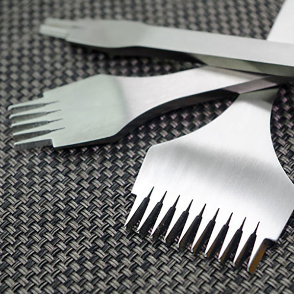 Leather Working Tools Oblique Flat Prong Pricking Iron - LeatherMob