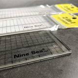 Leather Working Tools Nine Sea Square Ruler Gauge with Metal Cutting Edge - LeatherMob