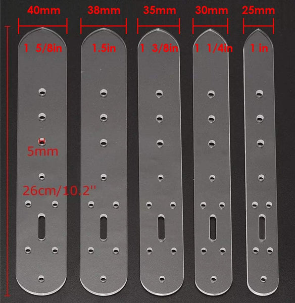 Set of Belt Hole Positioning Acrylic Template