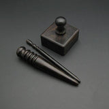 Leather Edge Slicker Round Burnisher Wood Leathercraft Tool polishing Sanding Smooth Craft Dark