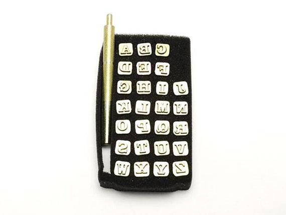 Elle Kyoshin Japan Elegant letter Alphabet stamp set 7mm 26 book Craft Paint Leather Leathercraft