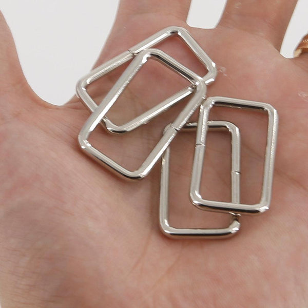 30mm Rectangular Wire Loops Rings Silver Finish Purse Handbag Hardware Leathercraft Leather