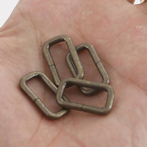 15mm Rectangular Wire Loops Rings Purse Handbag Hardware LeatherMob Leathercraft Leather