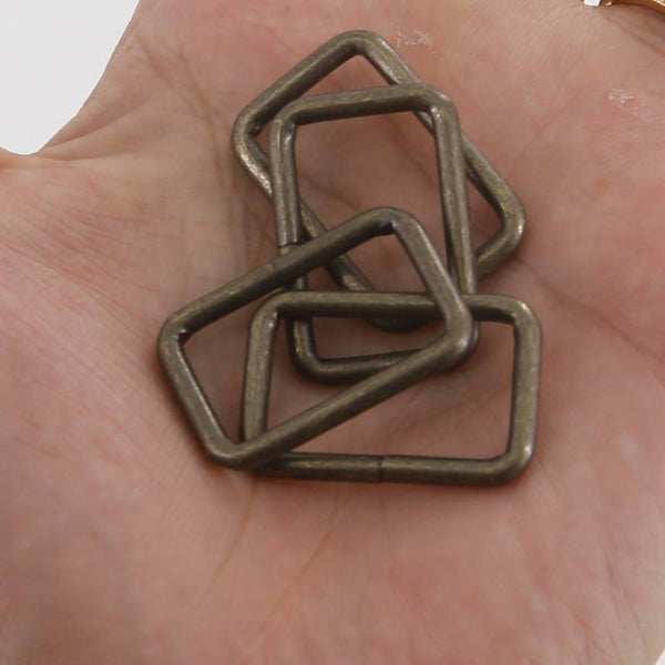 25mm Rectangular Wire Loops Rings Purse Handbag Hardware LeatherMob Leathercraft Leather