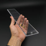 Japan Kyoshin Elle Plastic Square Ruler Gauge with Metal Cutting Edge Leather Crafting Sewing