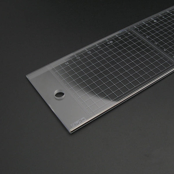 Leather Working Tools Japan Kyoshin Elle Plastic Square Ruler Gauge with Metal Cutting Edge Leather Crafting Sewing - LeatherMob