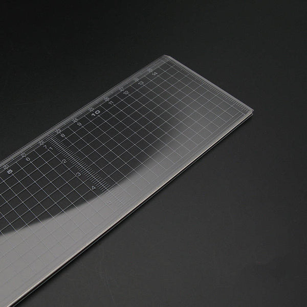 Leather Working Tools Japan Kyoshin Elle Plastic Square Ruler Gauge with Metal Cutting Edge Leather Crafting Sewing - LeatherMob