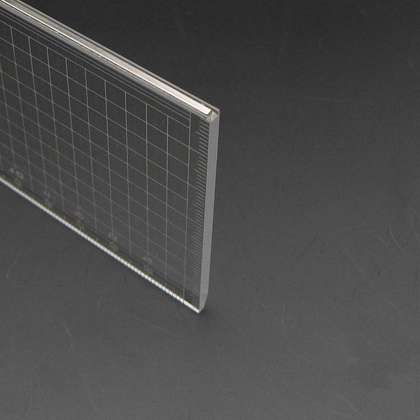 Japan Kyoshin Elle Plastic Square Ruler Gauge with Metal Cutting Edge Leather Crafting Sewing