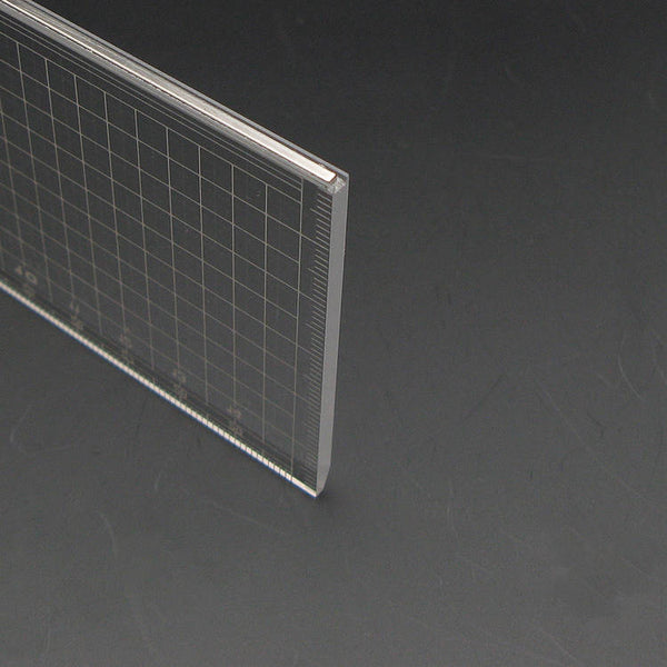 Leather Working Tools Japan Kyoshin Elle Plastic Square Ruler Gauge with Metal Cutting Edge Leather Crafting Sewing - LeatherMob