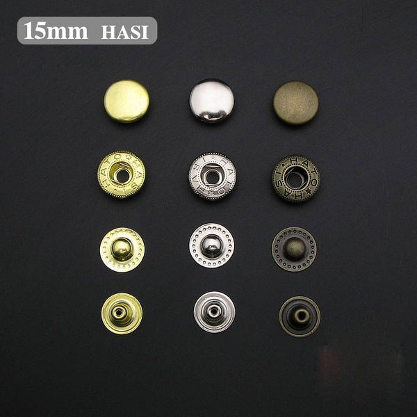 15mmx5.5mm HASI Line Snaps Head Diameter Ring Rivet Studs Accessories Japan Seiwa Leathercraft