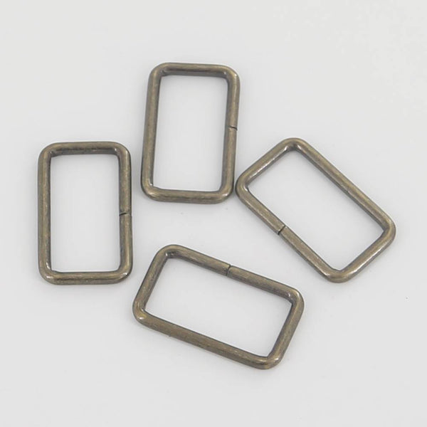 30mm Rectangular Wire Loops Rings Silver Finish Purse Handbag Hardware Leathercraft Leather