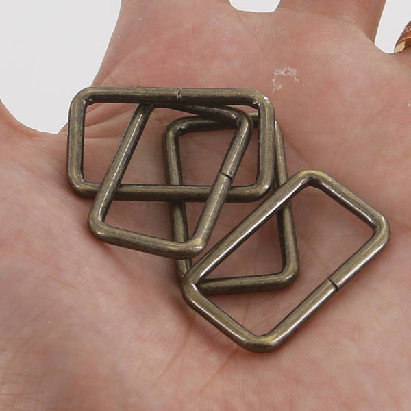 30mm Rectangular Wire Loops Rings Silver Finish Purse Handbag Hardware Leathercraft Leather