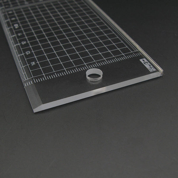 Leather Working Tools Japan Kyoshin Elle Plastic Square Ruler Gauge with Metal Cutting Edge Leather Crafting Sewing - LeatherMob