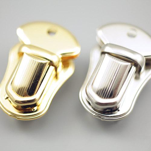 Tongue Lock Push Catch Lock Purse Nickel Japan Seiwa LeatherMob Leathercraft Leather Hardware