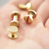 Leather Working Tools 10mm Screw Post Brass Solid Japan Seiwa LeatherMob Leathercraft Leather Hardware - LeatherMob