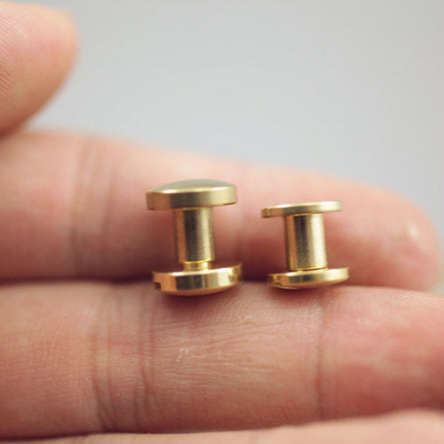 Leather Working Tools 10mm Screw Post Brass Solid Japan Seiwa LeatherMob Leathercraft Leather Hardware - LeatherMob