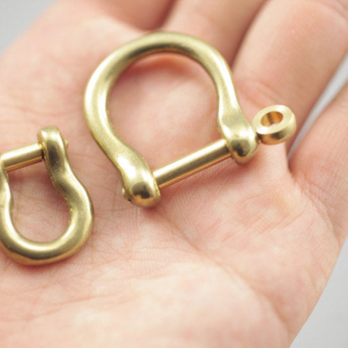 Leather Working Tools Solid Brass Shackle Screw Polish Joint Connect KeyChain Hook Ring Hang Bow U SEIWA - LeatherMob
