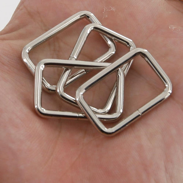 25mm Rectangular Wire Loops Rings Purse Handbag Hardware LeatherMob Leathercraft Leather