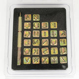 Elle Kyoshin Fancy alphabet stamp set 10 mm 26 book leather craft numbers imprinted Leathercraft