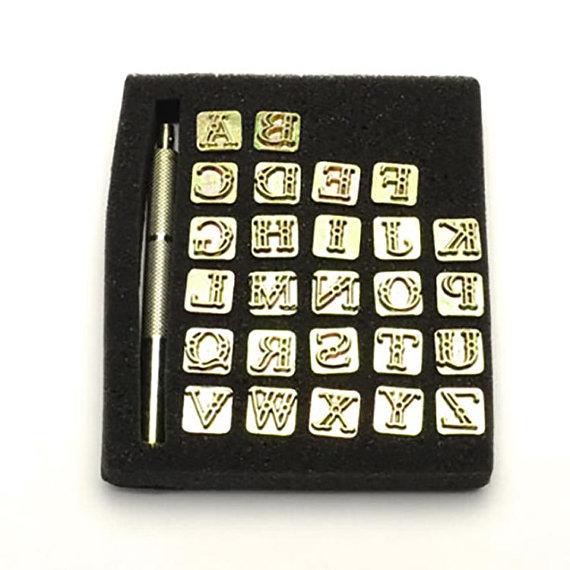 Elle Kyoshin Fancy alphabet stamp set 10 mm 26 book leather craft numbers imprinted Leathercraft