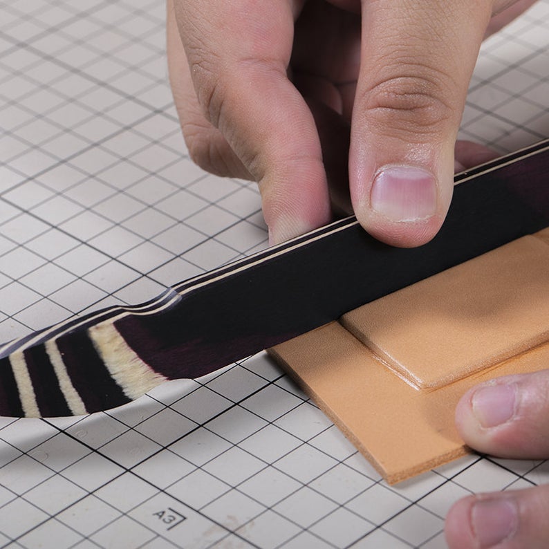 Wooden Molding Shape Bone Folder Paper Creaser Burnisher Edge Pressing  Leather Leathercraft Working Tool Arts 
