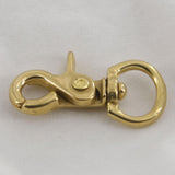15mm Japan Swivel Trigger Spring Snaps Solid Brass Clips Hook Eye Round Leathercraft
