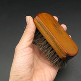 Leather Working Tools Mini Size Brush Wooden Polish Maintain Cleaning, Horsehair - LeatherMob