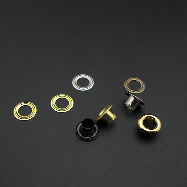Leather Working Tools 9mm Metal Eyelets Black Finish Grommets With Washers Silver Plated Metal Leathercraft Craft Hardware - LeatherMob