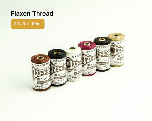 Flaxen Linen Ramie Thread 20 / 3 x 150m Hand Sewing LeatherMob Leathercraft Craft Tool