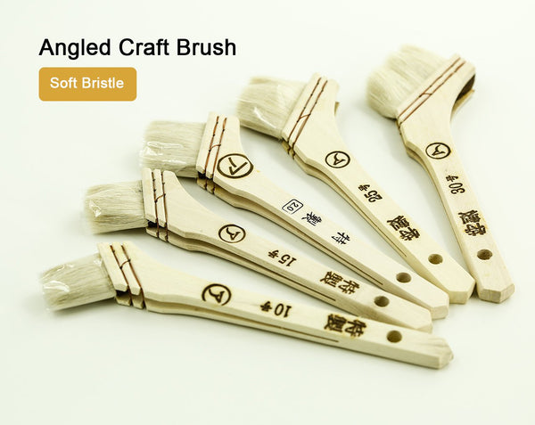 Soft Bristle Japanese Angled Craft Brush to Paint & Dye LeatherMob Leathercraft Craft Tool