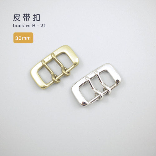 Leather Working Tools 30mm Solid Brass Strap Buckles Nickel Finish Belt Seiwa Japan LeatherMob Leathercraft Leather - LeatherMob