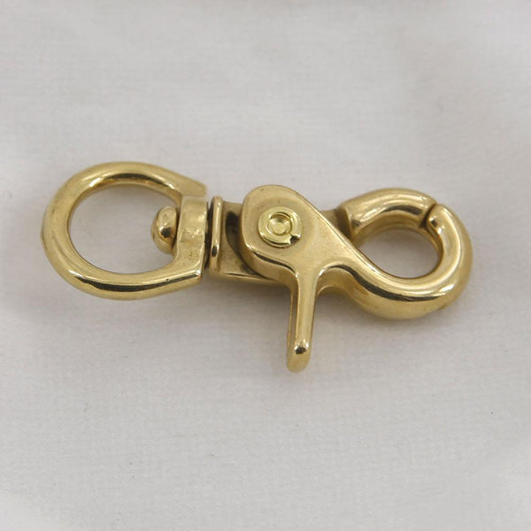 15mm Japan Swivel Trigger Spring Snaps Solid Brass Clips Hook Eye Round Leathercraft